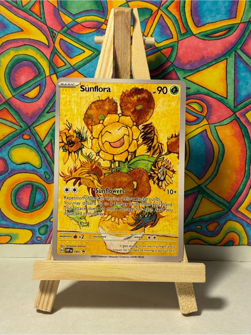 Sunflora Pokemon Collectible Fan Art Card Smeargle’s Painting Van Gogh Style